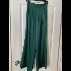 Ramy Brook Green satin hi waisted pants